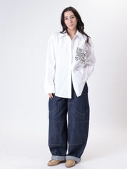 White sequin pocket shirt