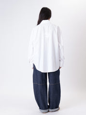 White sequin pocket shirt