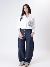 White sequin pocket shirt