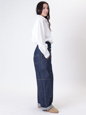 Balloon leg button-fly jeans
