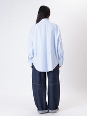 Sky blue sequin pocket shirt