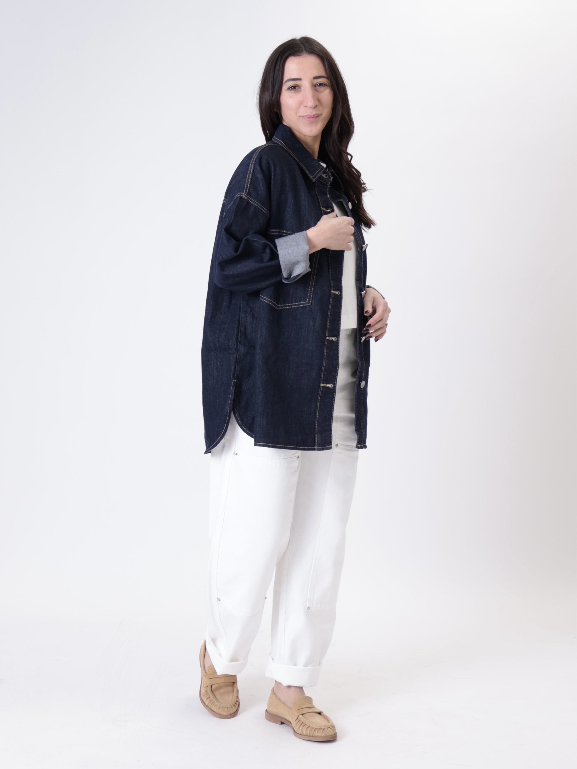 Camicia denim scuro