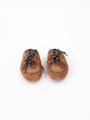 Leather suede boat clogs