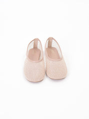 Pink rhinestone ballerina flat