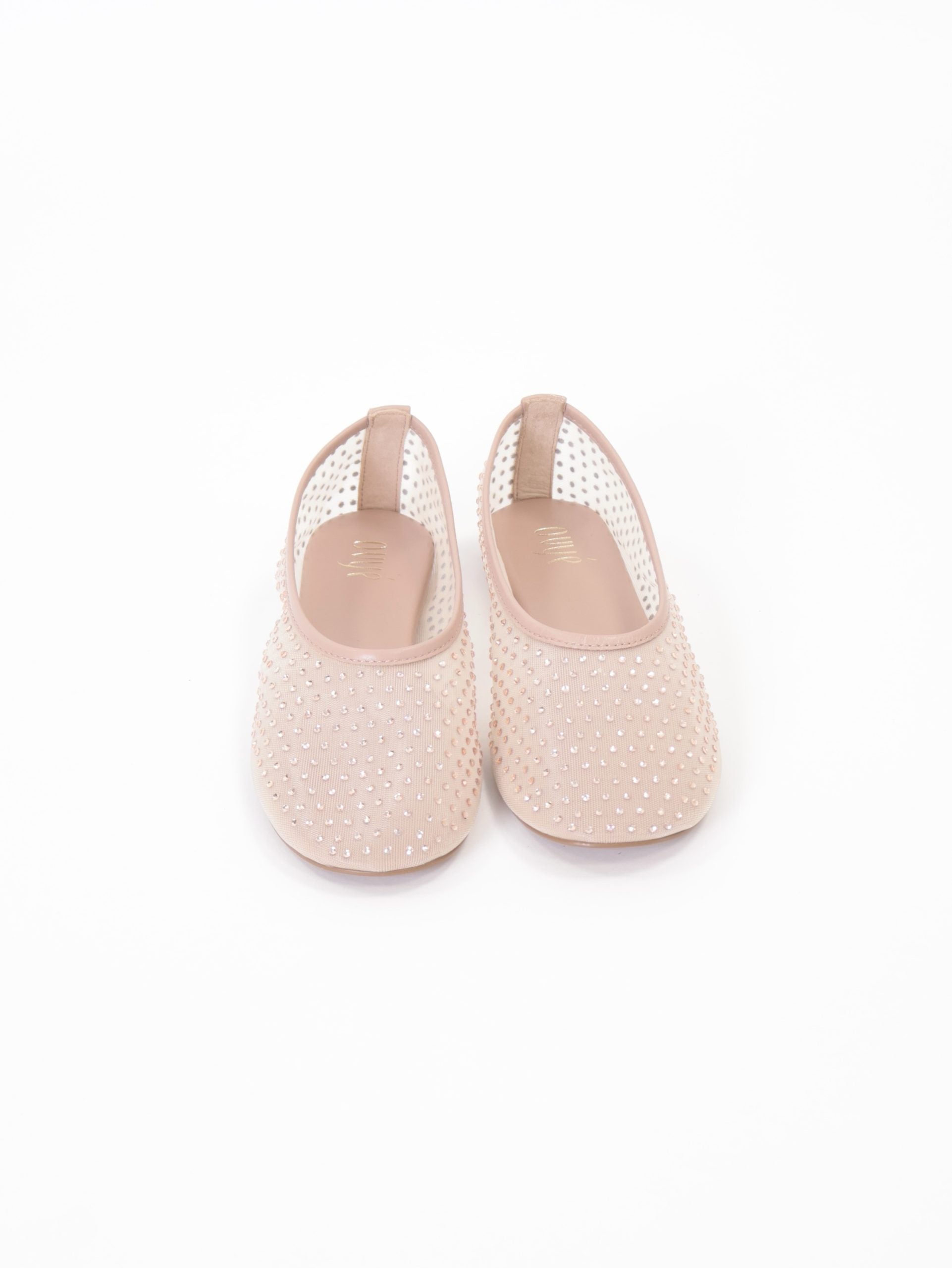 Pink rhinestone ballerina flat