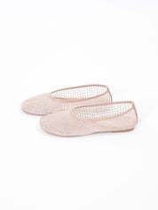 Pink rhinestone ballerina flat
