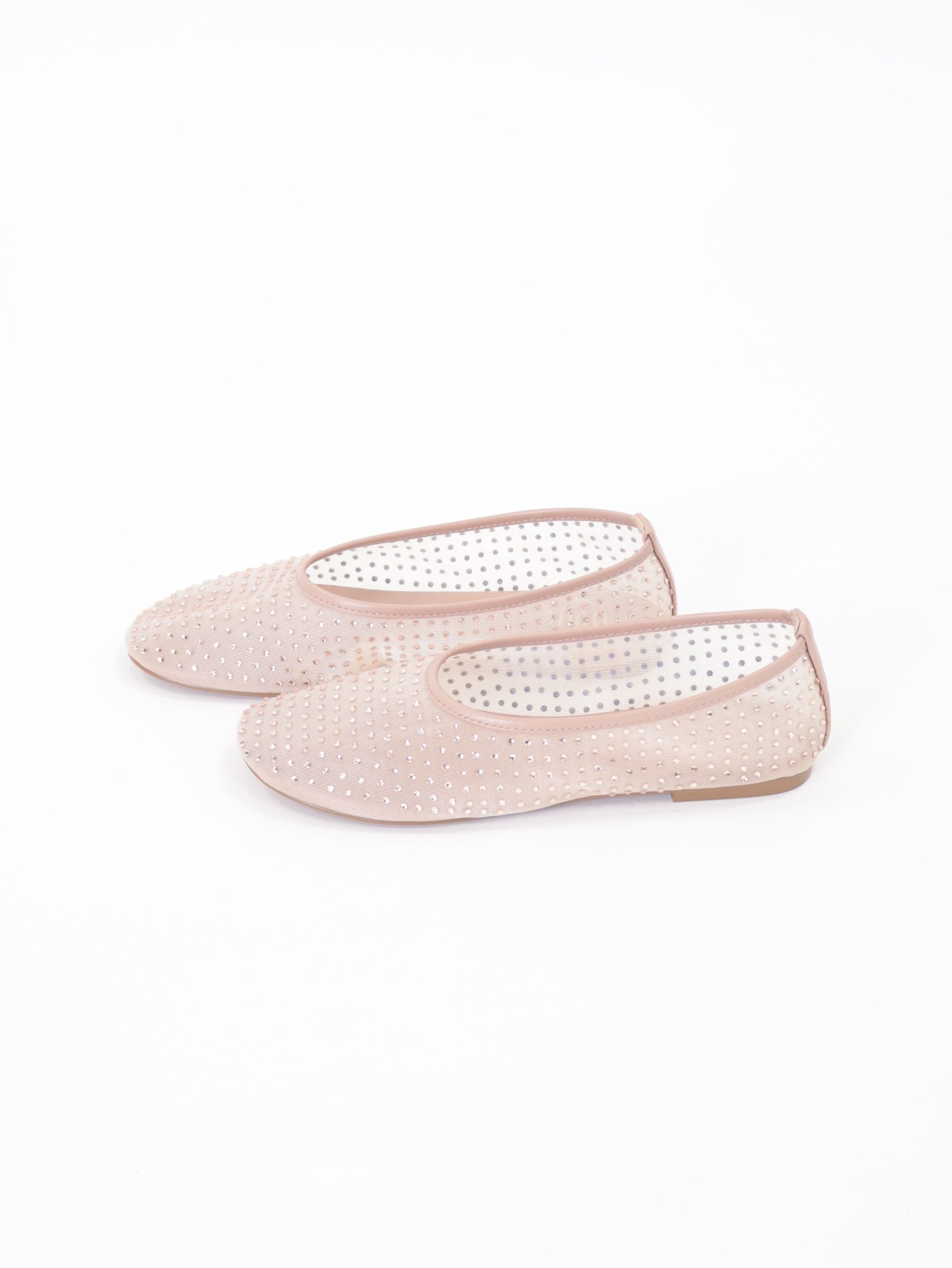 Pink rhinestone ballerina flat