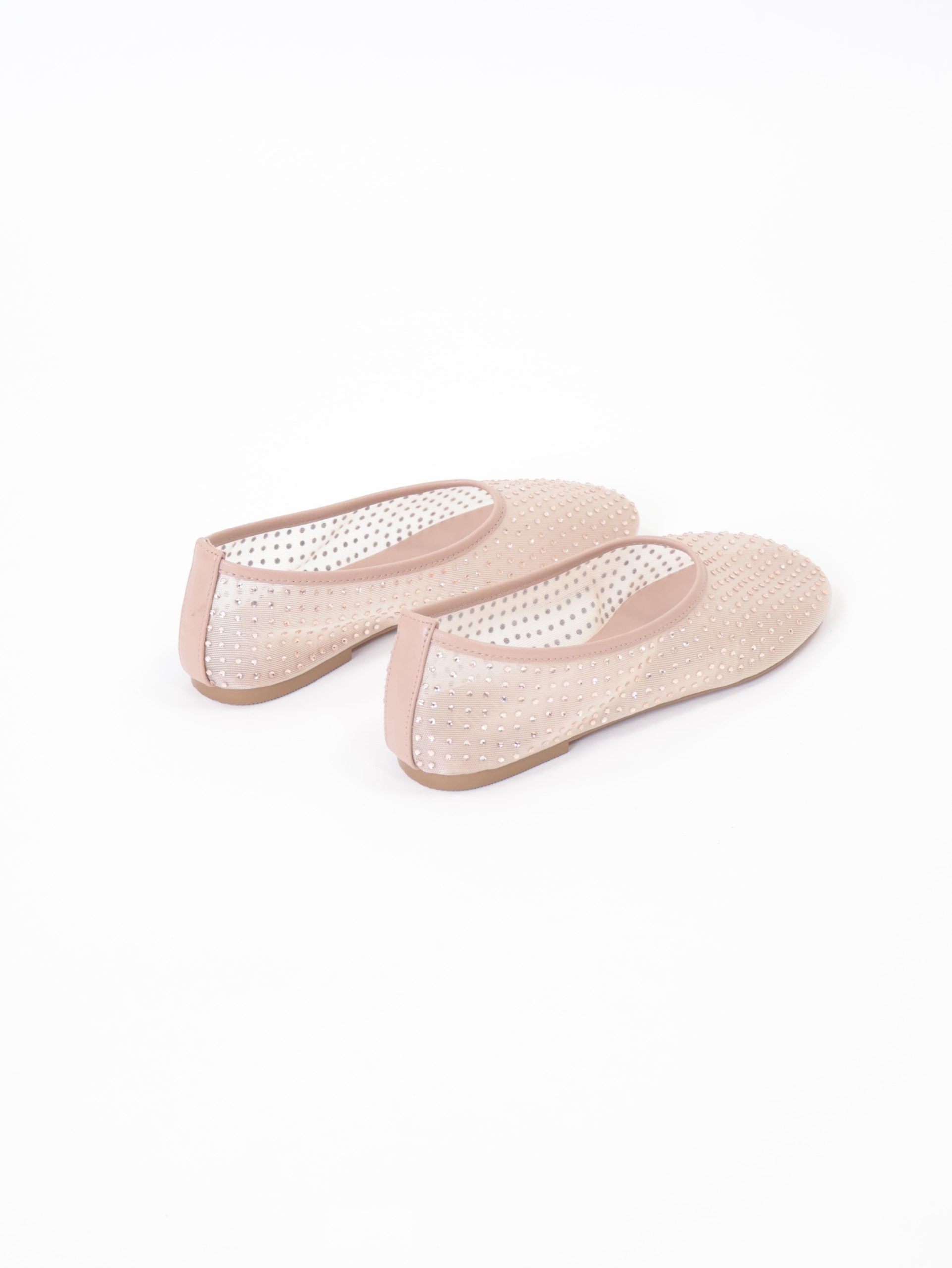 Pink rhinestone ballerina flat