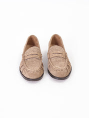 Honey crocodile loafer