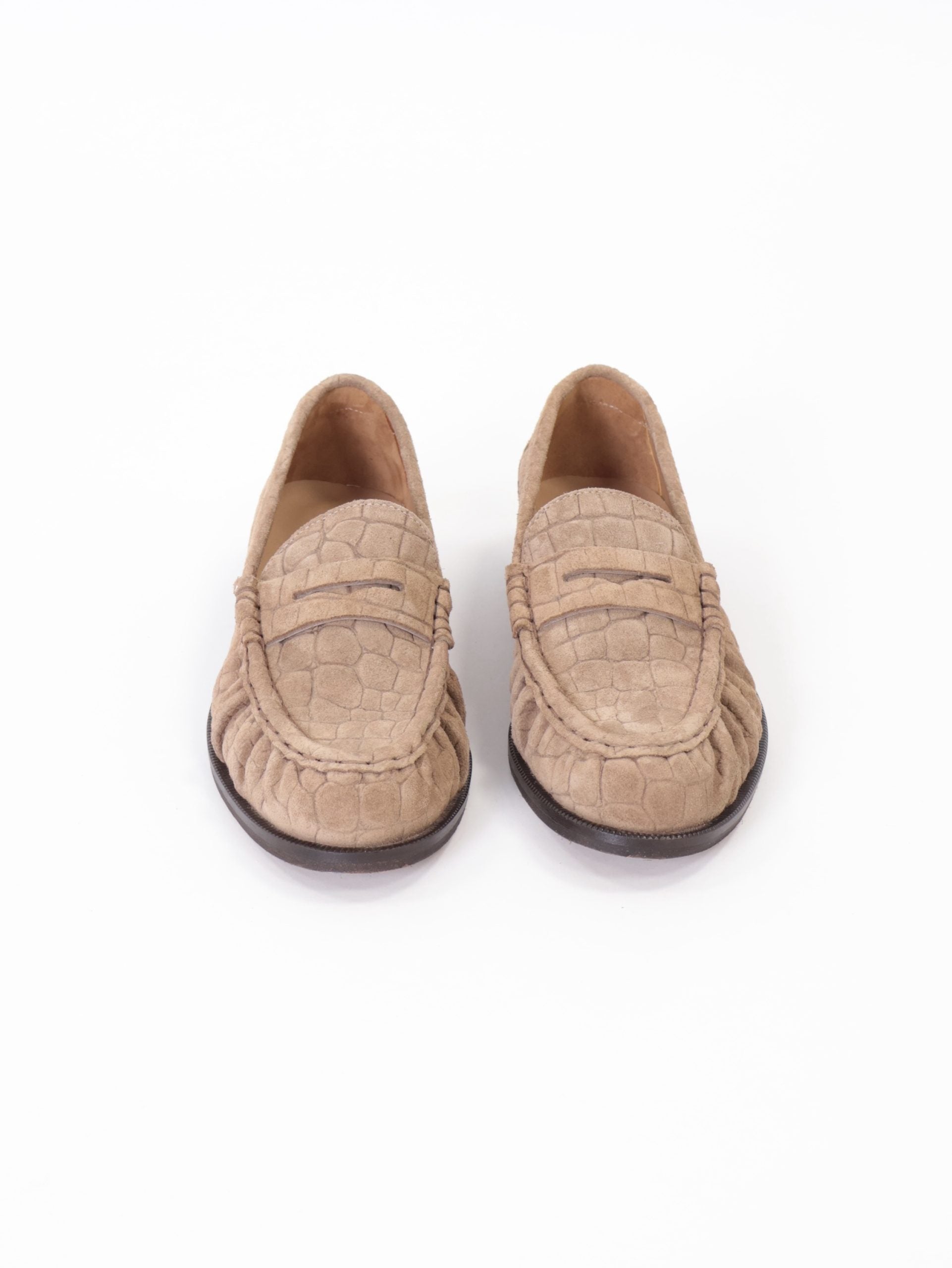 Honey crocodile loafer
