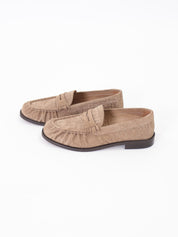 Honey crocodile loafer