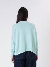 Pullover over viscosa verde acqua