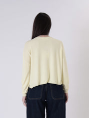 Pullover scatola viscosa giallo