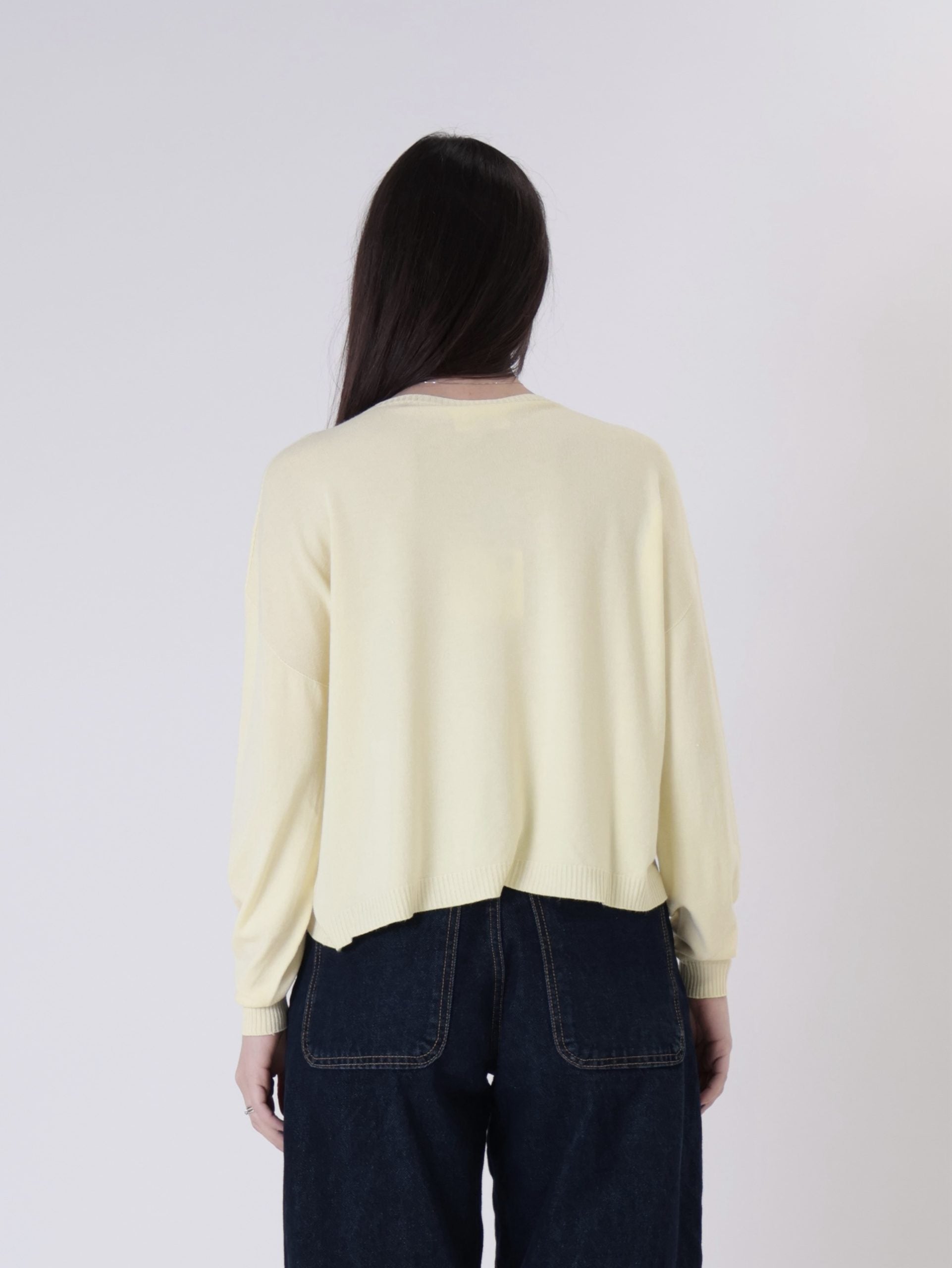 Pullover scatola viscosa giallo