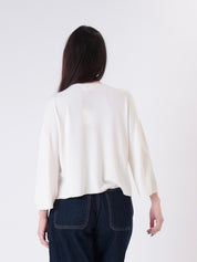 Pullover viscosa scollo V panna