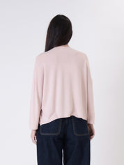 Pink V-neck viscose pullover