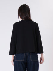 Pullover viscosa scollo V nero