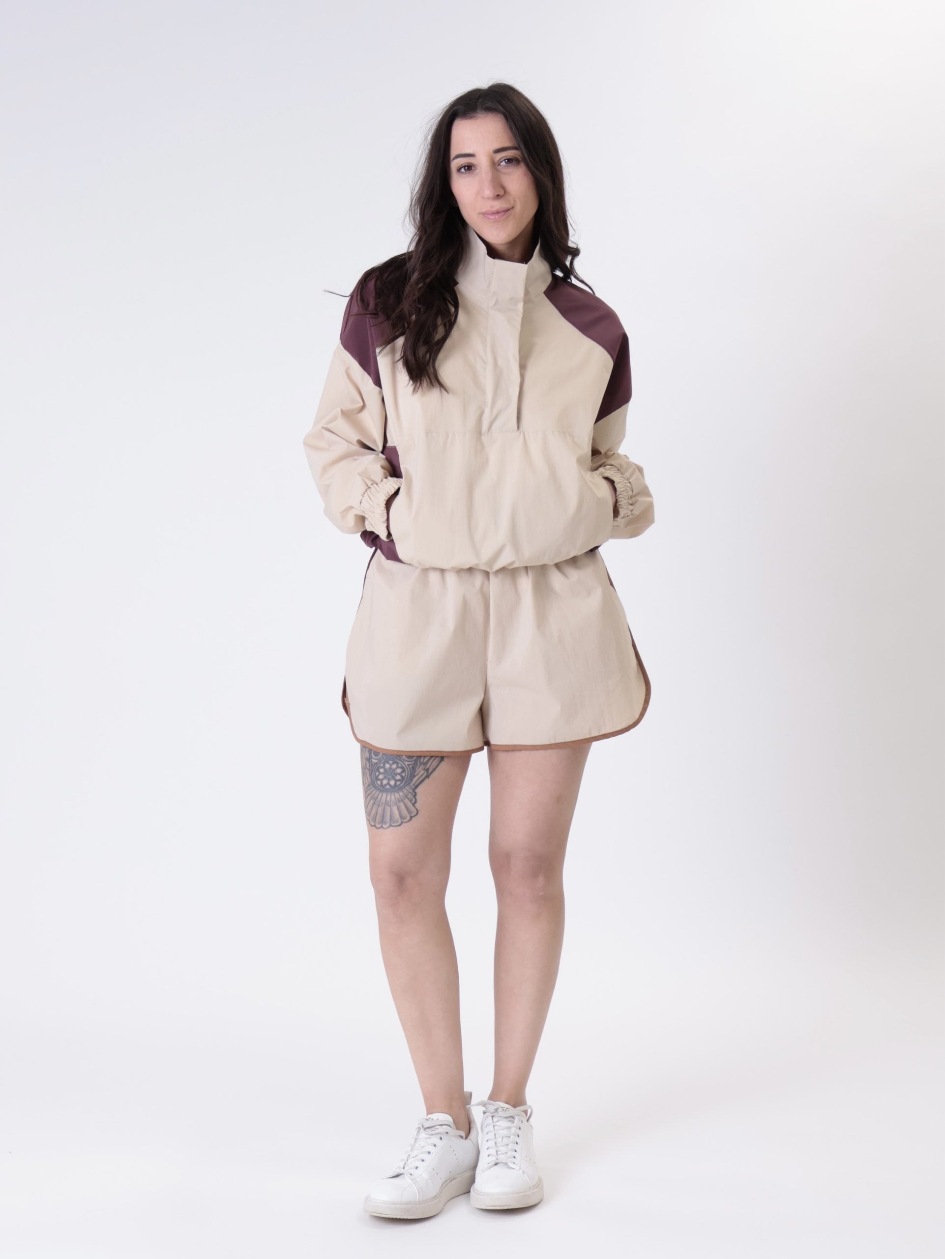 Shorts Miami beige/burgundy