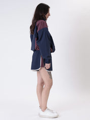 Miami jacket blue/burgundy