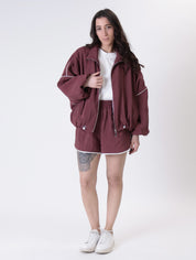 Bomber jacket Madda burgundy/butter