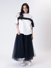 Blue tulle skirt