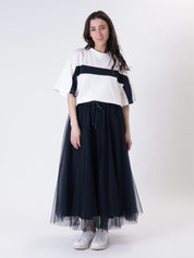 Blue tulle skirt