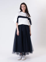 Blue tulle skirt