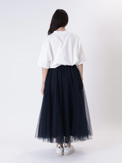 Blue tulle skirt