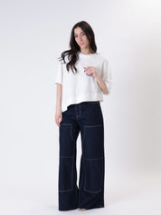 T-shirt svasata bianca
