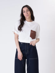 T-shirt tasca ecopelle cuoio