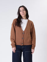 Burnout cotton basic cardigan