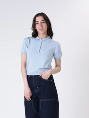 Polo bottoni m/corta celeste