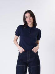 Polo button s/s blue