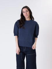 Pullover mezza manica sbuffo blu