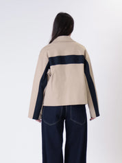 Blazer lore scollo V sabbia/blu