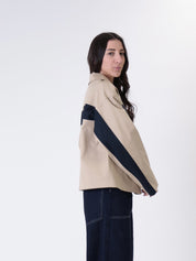 Blazer lore scollo V sabbia/blu