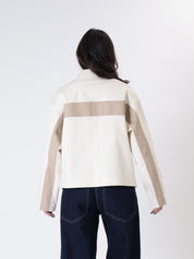 Blazer lore scollo V vaniglia/sabbia