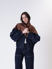 Blue/Tobacco Ludo Bomber Jacket