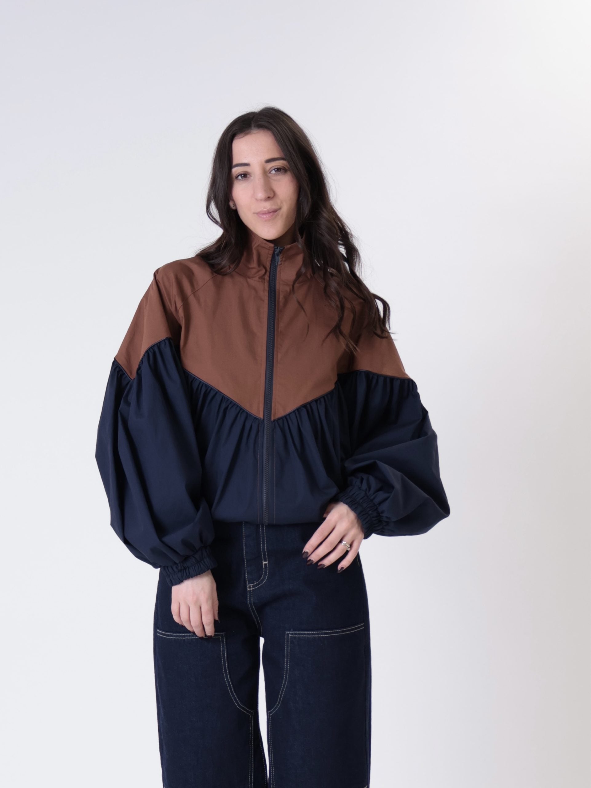 Blue/Tobacco Ludo Bomber Jacket