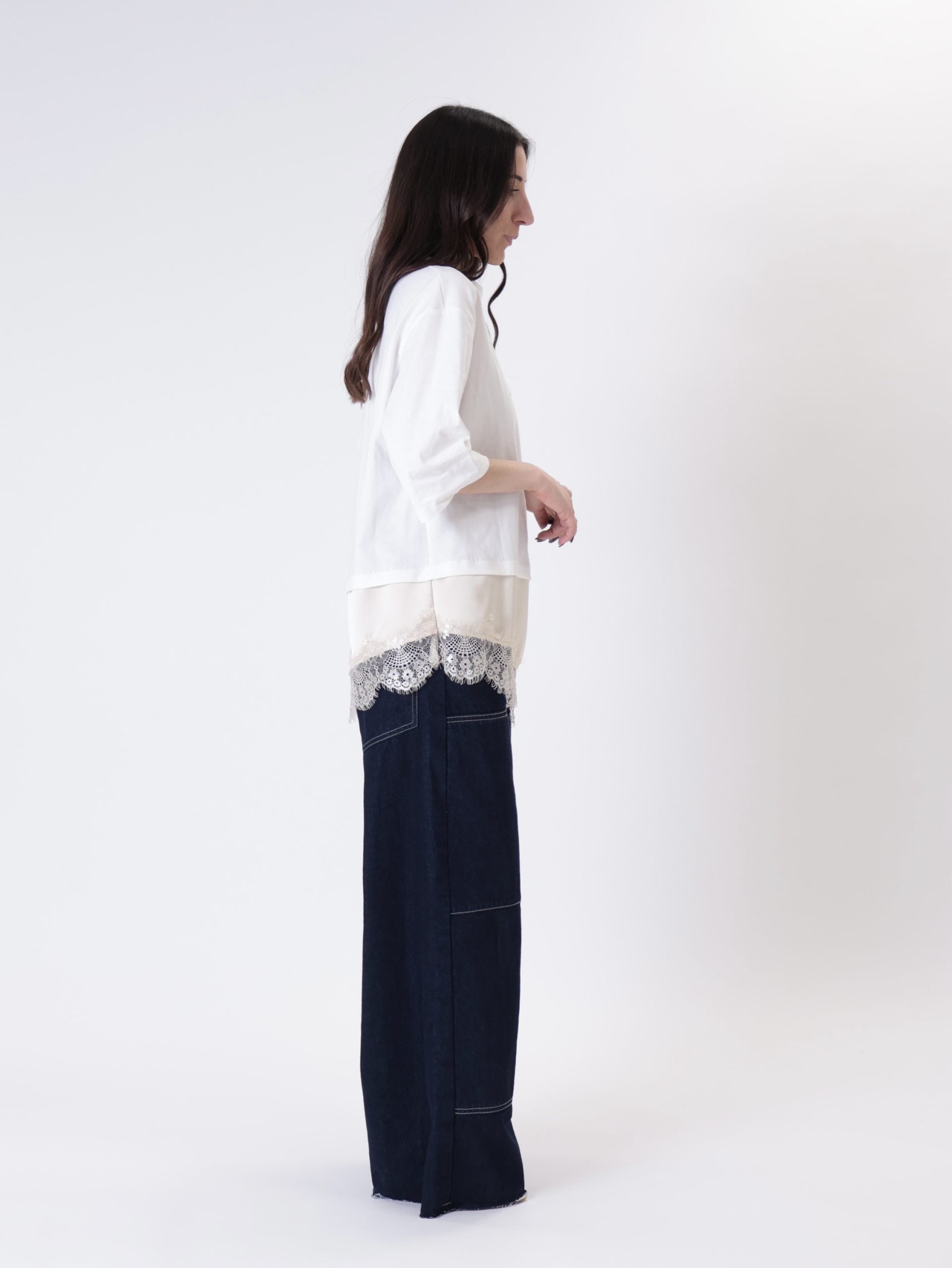 T-shirt pizzo bianco