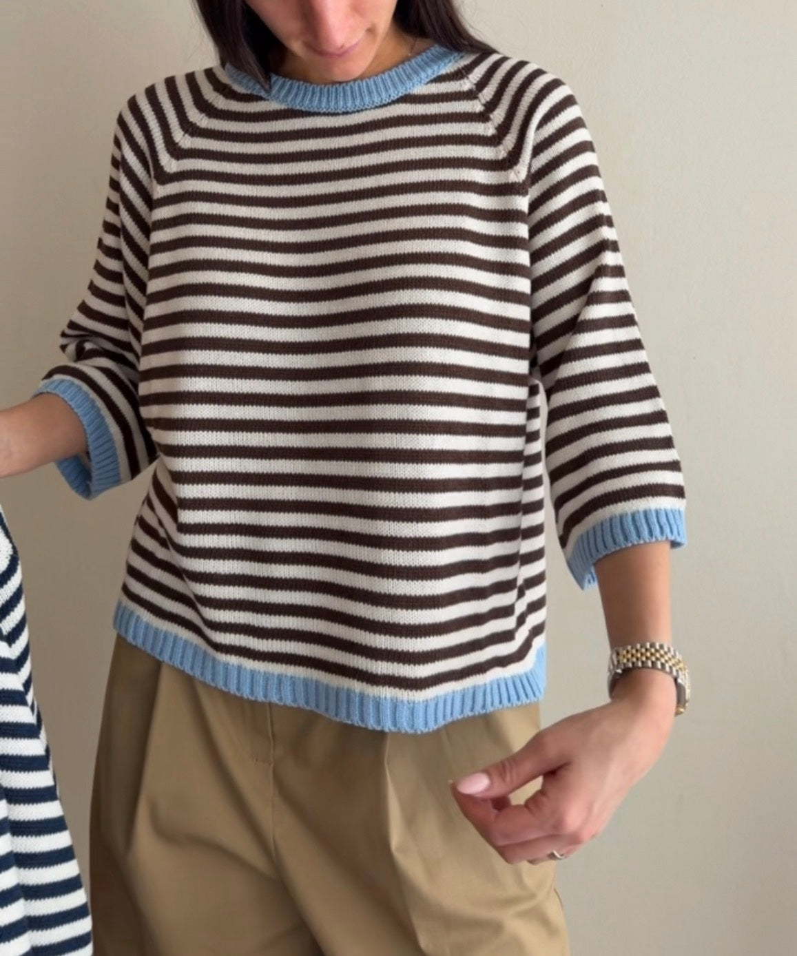 Maglia colletto righe (colori all'interno)