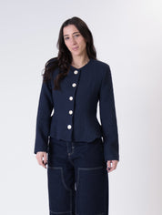 Giacca Lady tweed blu