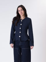 Giacca Lady tweed blu
