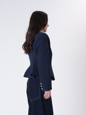 Giacca Lady tweed blu