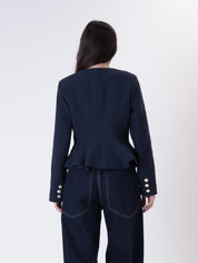 Giacca Lady tweed blu
