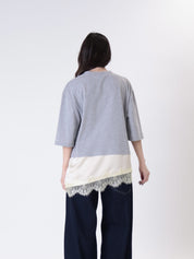 T-shirt pizzo grigio