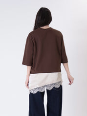 T-shirt pizzo cioccolato