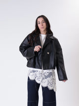 Bomber ecopelle doppiopetto nero