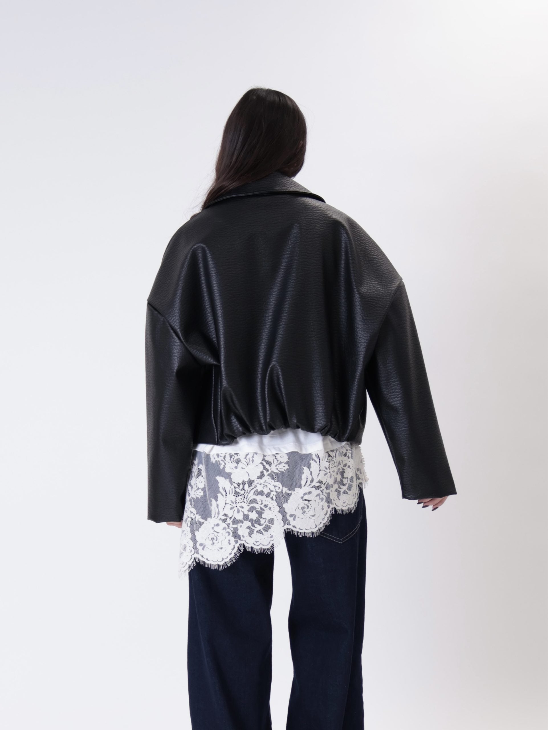 Bomber ecopelle doppiopetto nero