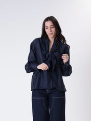 Blusa fiocco blu